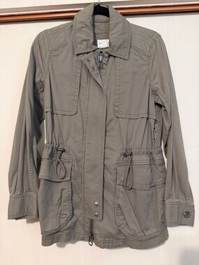 Club Monaco Light Olive Utility Jacket with Drawstring Waist